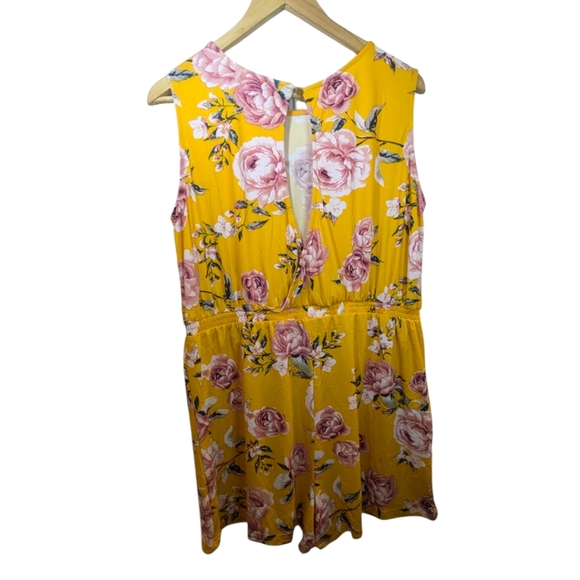 Vibrant Yellow Floral Romper - Picture 2 of 6